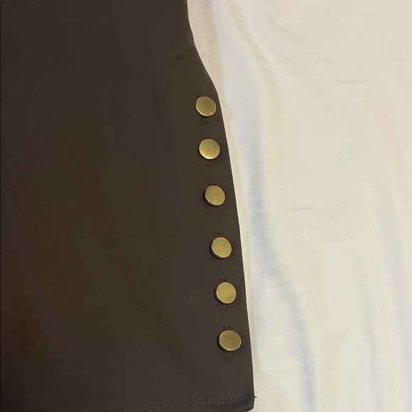 Love Scarlett Olive Pencil Skirt with Gold Button Accents NWOT - Picture 6 of 6